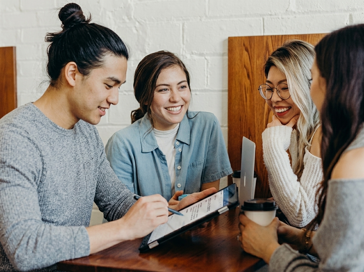 A team collaborating on their AI adoption plan